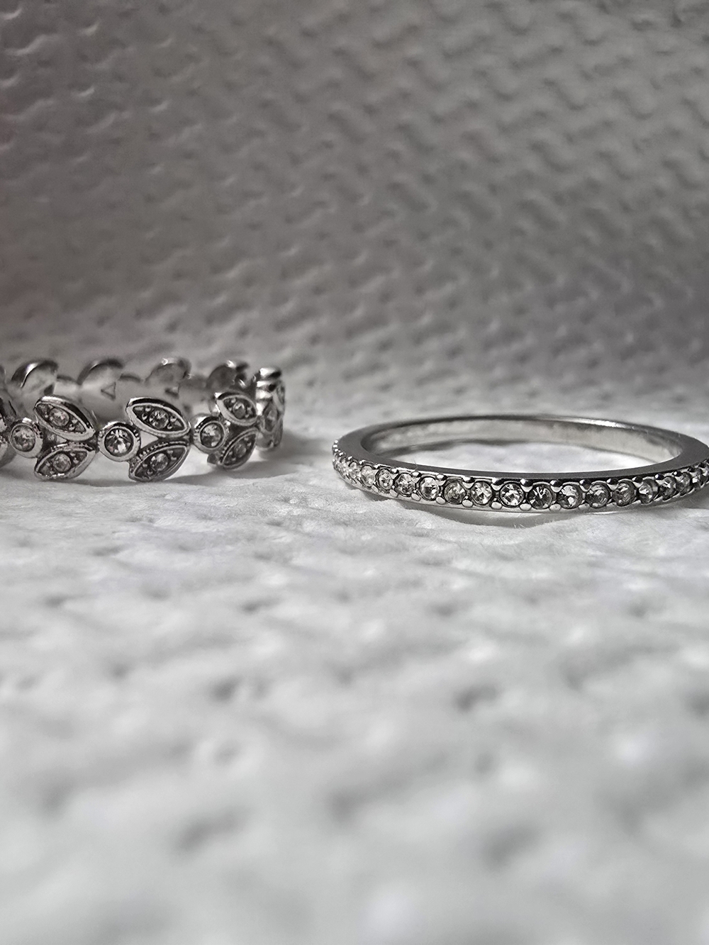 Sterling Silver Pavé Stackable Ring Set - Silver
